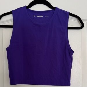Purple Sleeveless Crop Tank Top - Women's